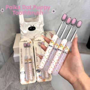 Rounded Peak Dot Pattern Soft Bristle Protective Dog Toothbrush