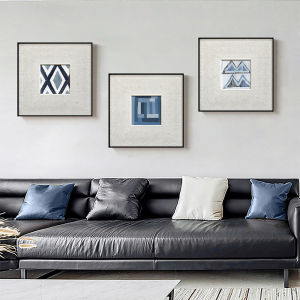 YASISHA | Minimalist Blue Abstract Geometric Wall Art