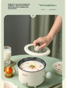 Mini Electric Hot Pot 1.8L Non-Stick Portable Ramen Cooker Dual Power 300W/600W Multifunctional with Steamer for Dorm