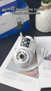 V380 Pro Outoor Dual Lens CCTV Camera connect cellphone 5G 8MP Waterproof remote monitor two-way audio Smart HD 1080P night vision Motion Detection Dual Screens 360°PTZ Control Intelligent Alarm