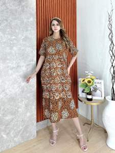 Daster Susun Cap Malaman / Dress Rayon Motif Cap Rayon Super Premium / Jumbo LD 115cm PB 120cm Busui