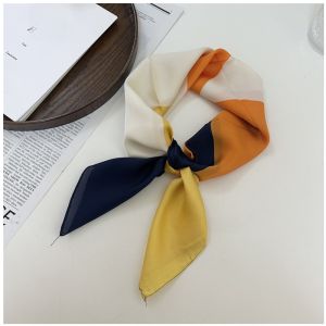 Yellow Series Easiest for Match Bright Cashew Retro Artsy Small Silk Scarf 70 Small Square Towel Decorative Ins Elegant Scarf Belt
