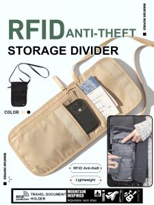 Multifunctional Anti-theft Travel Document Bag Waterproof Multi-divider Anti-theft Brush Travel Wallet