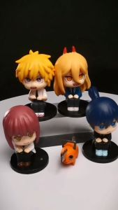 3-7CM Chainsaw Man Sitting Denji Mak Maki Pochita Model Figures Figurine Toys 6in1 Set