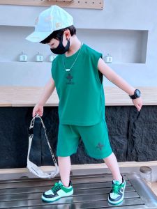 Cool Trendy Summer Outfit Set for Boys 3 Years Old Plump Childrens Vest Street Style Fashionable Sportswear for 10 Year Old Boys