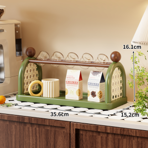 MENGBINFEN | High Aesthetic Retro Multi-layer Mug and Glass Organization Rack