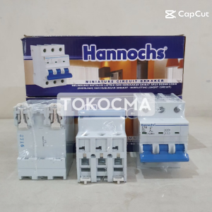 Hannochs MCB Stut 3P 3Phase 10A-63A SNI ORIGINAL Miniature Circuit Breaker untuk Proteksi Rumah Anda