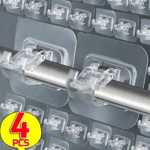 4 cái Thanh treo rèm móc giữ tự dính móng tay miễn phí Rèm kẹp móc điều chỉnh rèm treo tường giá đỡ cố định điện thoại Giá móc treo