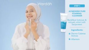 WARDAH Acnederm Facial Wash Pure Foaming Cleanser 50 ml & 100 ml || Pembersih Wajah Wardah Acnederm Original BPOM