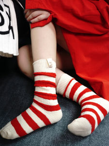 High Quality Comfortable Soft Striped Socks Couple Mid-Calf Embroidered Yarn Pile Warm Cotton Personality All Seasons