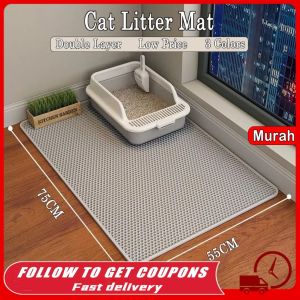 🔥[Extra Large] Cat Litter Mat Double Layer Cat Mat Trapping Mat Waterproof Carpet Kucing Easy Clean