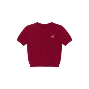 NIHAOKANONG | Áo Sweater Tay Ngắn Thêu Hoa