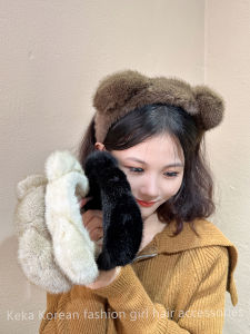 Retro Cat Ear Headband Plush Pure Color Simple Headband Elegant Fancy Cute Korean Hair Accessories