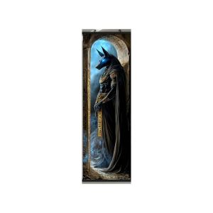 VIKAMA Ai Cập Anubis Tấm Thảm Treo Tường Noir Vàng Jackal Thần Tượng Chữ Tượng Hình Nghệ Thuật Trang Trí Nhà Mềm Mại Bền Đẹp Thẩm Mỹ Quà Tặng Cho Phòng Khách Phòng Ngủ