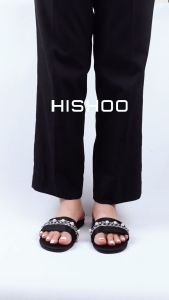 Dép lê nữ đi biển quai ngang đính ngọc chính hãng HISHOO có Bigsize S076