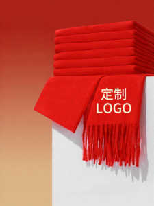 HUOYANDING | Custom Printed Logo Red Scarf
