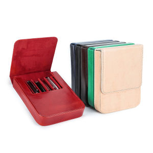 Genuine Leather Handmade Pen Case High Quality Retro 6 Slots Pen Pouch School Office