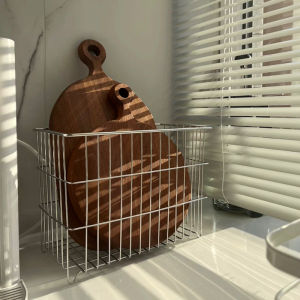 ตะกร้าเก็บของแบบพับได้สำหรับครัว 304 สแตนเลส ตะกร้าเก็บของสำหรับใส่กระเทียม กระเทียม ขิง ของใช้ในครัวเรือน ตะกร้าใส่ของสำหรับวางบนโต๊ะ