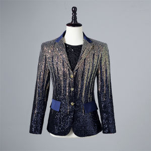 GUKENRO Suit For Men Original 2025 Plus Size American Design Stylish Gradient Sequin DJ Jacket Singer Shiny Ball Male Dress