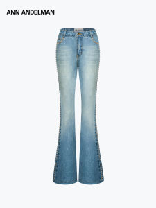 ANN ANDELMAN | Spring and Summer Rivet Design Washed Vintage High Waist Casual Jeans