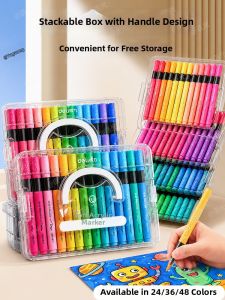 deli | Non-Toxic Washable No-See-Through Overlapable Markers