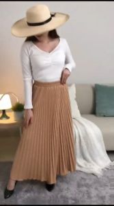 NHM Rok Plisket Panjang Dewasa Remaja Bawahan Muslim Wanita Hyget Premium