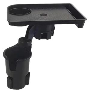 Kebidumei | 3-in-1 Car Cup Holder Tray Fits 2.6"-3.7" Inner Diameter Car Trays Organizer with Double Cupholders Phone Holder for Eating