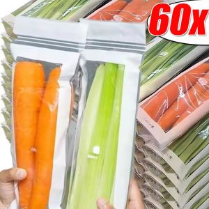 60 ชิ้น ถุงเก็บความสดใส / ถุงย่อยอาหารในตู้เย็น / ถุงถนอมผัก / ถุงเก็บผลไม้ / ถุงเก็บของชิ้นเล็กแบบปิดผนึก พกพาสะดวก และนำกลับมาใช้ใหม่ได้