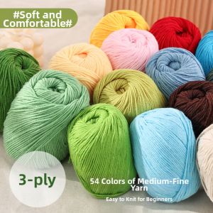 3 Strand Combed Milk Cotton Yarn For DIY Knitting