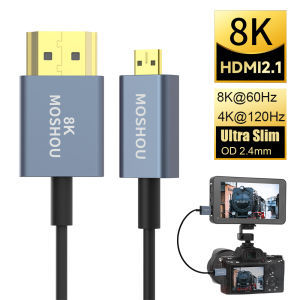 MOSHOU HDMI 2.1 Ultra Thin Flexible Micro HDMI to HDMI 8K 60Hz 4K 120Hz for Gimbal GoPro Hero 7 Camera Stabilizer Laptop
