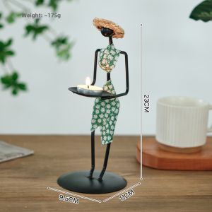 JUXIANYOU | Retro Iron Craft Small Decorative Candelabra For Home
