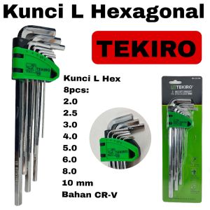 Kunci L Hex Tekiro 8pcs Hexagonal 2-10mm