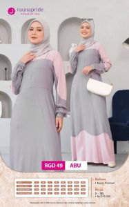 GAMIS DEWASA RAUNA RGD 49 ABU BAJU MUSLIM WANITA RAYON