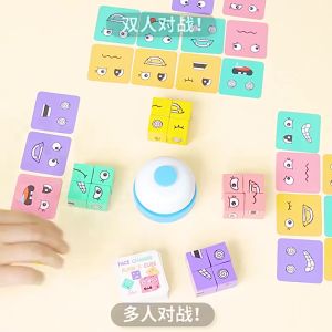 ลูกบาศก์รูบิกที่เปลี่ยนใบหน้าเกมสมอง ตัวต่อ ของเล่นเด็ก เกมบนโต๊ะ