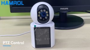 Hamrol 360 ° WIFI Indoor Home Baby Monitor 5X Zoom One Click Call Video Call Camera Color Night Vision Visual Intercom CCTV Security Camera