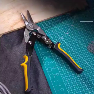 Professional Straight Cut Aviation Snips Anti-slip Serrated Blade Metal Cutter Gunting Besi Kuat Untuk Atap Logam & Pend