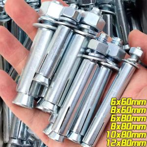 5Pcs Expansion Bolts Stainless Steel External Hex Nuts Expansion Screw Bolts Sleeve Anchors M6 M8 M10 M12 Easy Application