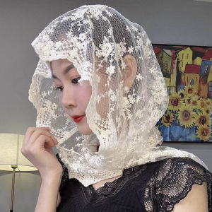 New 2025 Womens Headscarf Hat Lace Sunshade UV Protection Floral Face Covering Spring Summer Autumn Fashionable All-Match