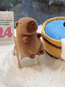 ชุดตุ๊กตาคาปิบาร่า 2 ชิ้น สำหรับอาบน้ำ ตุ๊กตาคาปิบาร่าพร้อมรัง หมอนตุ๊กตาผ้าสำหรับเด็ก