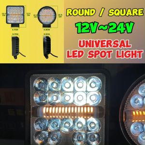 Lampu Limpah Berkelip 12V-24V Cahaya LED 5 Mode Universal Spotlight Lamp (Putih/Kuning) Lori Treler Trak SUV Boat 1 pcs