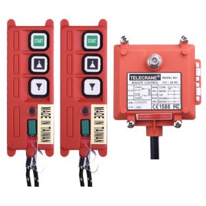 รีโมทคอนโทรลเครื่องกว้านฉุกเฉินแบบไร้สาย F21-2S LCC สำหรับระบบปุ่มเริ่มต้นหยุด Cranesmart