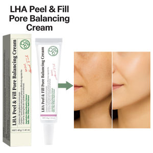 LHA Peel & Fill Pore Balancing Cream Shrinks Pores Exfoliates and Brightens Skin Hydrating Face Cream with Plant Extracts 40g