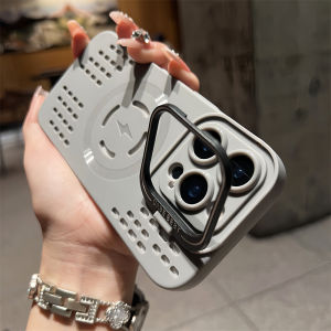 Ốp Lưng Điện Thoại Có Chân Đế Hỗ Trợ Magsafe Tích Hợp Chức Năng Tản Nhiệt Và Sạc Không Dây Dành Cho iPhone 15/16 Pro Max/16e/14 Plus/13/12/11