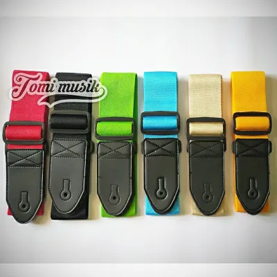 Strap gitar elektrik akustik bass warna polos
