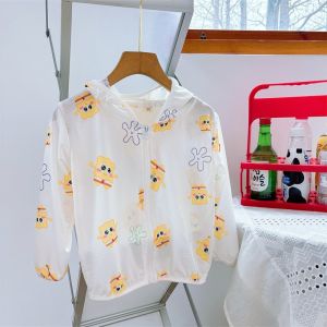 Childrens Summer UV Protection Clothing Cartoon Breathable Windproof Outdoor Beach Toddler Nursery Boy Girl Fleece Lightweight