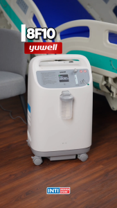 YUWELL - Oxygen Concentrator 8F10 Large Flow 1-10 Liter per Menit + Layar LED | Tabung Oksigen Elektrik Cocok untuk Sesak Nafas Hipoksia Sedang Berat