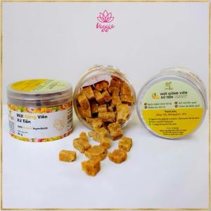 Mứt Gừng Viên Xứ Tiên QNa Farm 95g - Snack Gừng Giòn Rụm Cay Ấm Ít Đường (Hũ Mini Tiện Lợi)