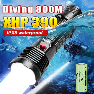 PAWEINUO XHP390 Underwater Lantern White Light 4 Mode Professional Diving Flashlight Diving 800m Portable Searchlight Scuba Lamp