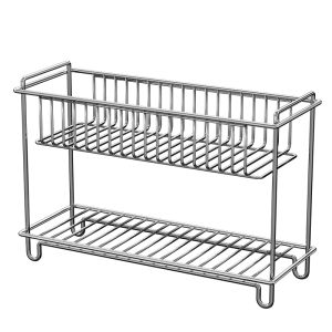 SUOBAI | Bathroom Sink Storage Rack Stainless Steel Double Layer