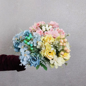 Tanaman Hias Bunga Mawar Tangkai Plastik Artificial Ornamen Dekorasi Pajangan Buatan COD PBP146